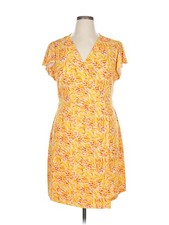 Nine West Women Yellow Casual Dress XL
