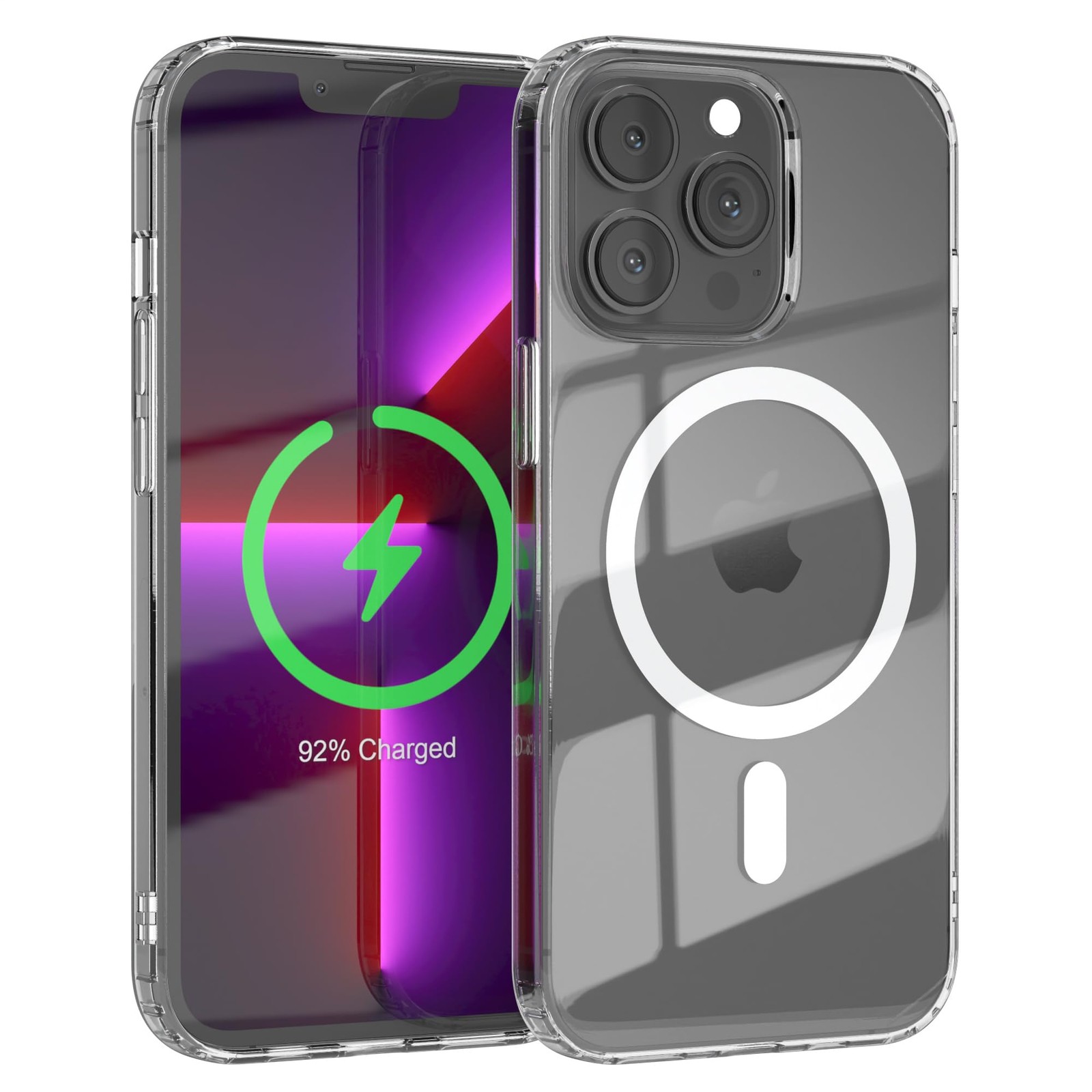 Coque iPhone 13 Pro silicone hybride charge Qi induction transparente
