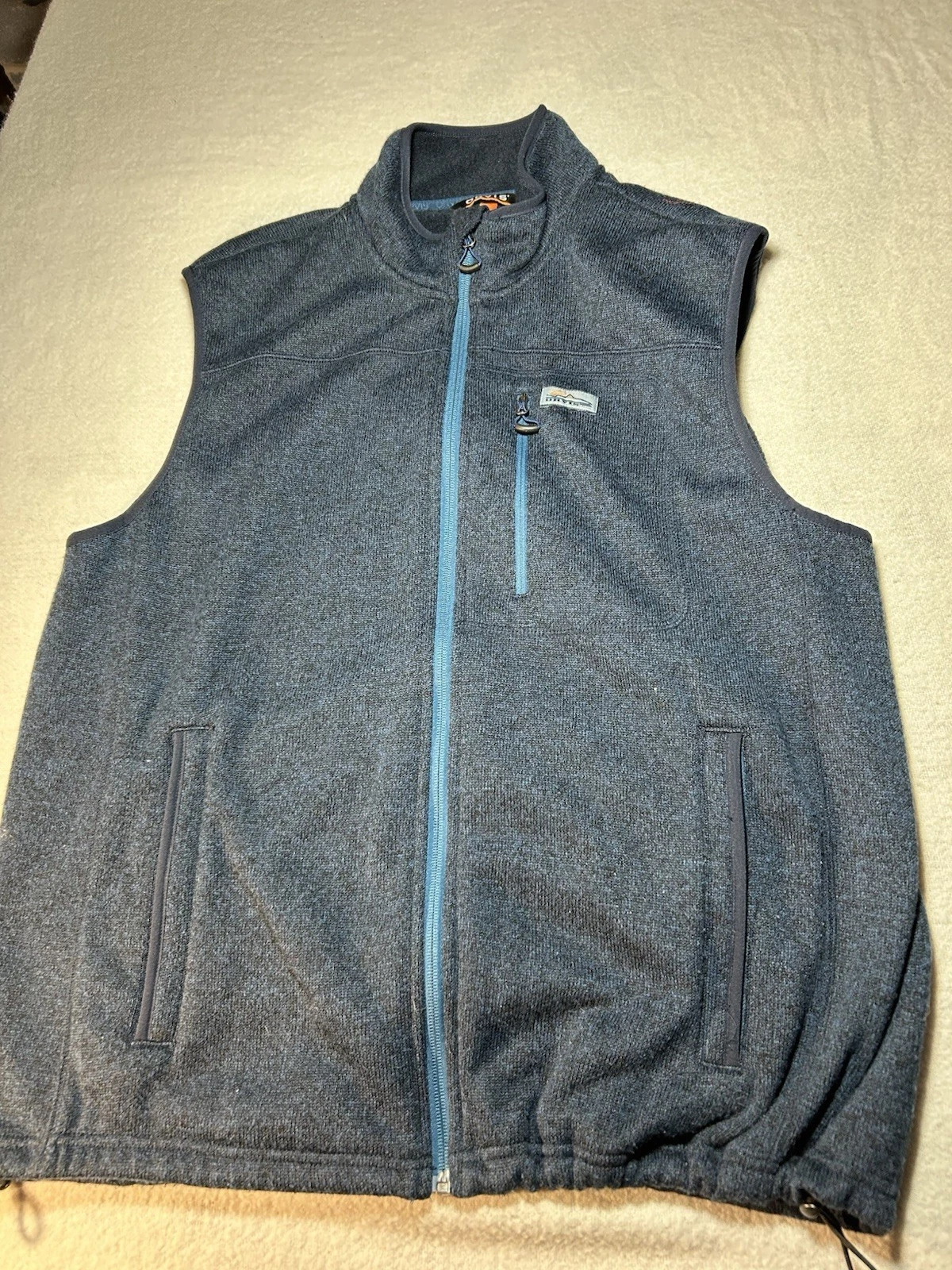 Orvis Men's XL Blue R65 Fleece Sweater Vest Full Zip for Outdoor Hiking