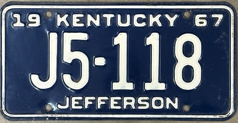 1967 Kentucky License Plate
