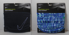 Nike Fleece Neck Warmer 2.0 Reversible Youth Obsidian/Stadium Green/White