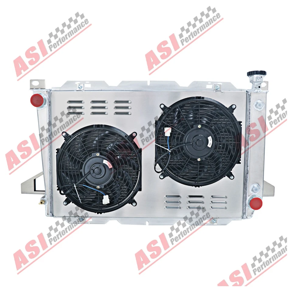 3 Row Aluminum Radiator+Shroud 90W Fan for 1985-1996 Ford F150 F250 F350 Bronco Foto 4 de 4