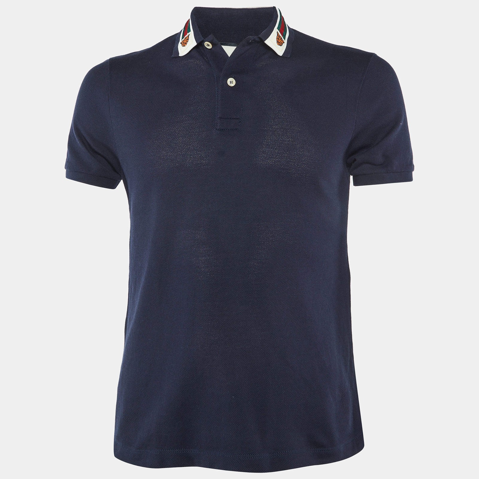 Gucci Navy Blue Cotton Pique Polo TShirt XS