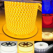 16-328FT 110V 5050 LED Strip Light 60/m Outdoor Waterproof Rope Lighting US Plug