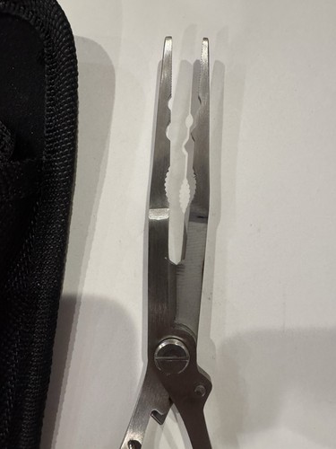Pinza da Pesca in Acciaio Inox Rimuovi Gancio Naso Lungo con Guaina e Cordino - Foto 3 di 4