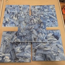 5 Glossy Blue Porcelain Tile Pool Bay Ocean colorway Made in Italy