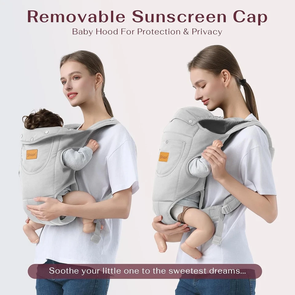 Shiaon Baby Carrier Newborn Toddler Sling Ergonomic Breathable Adjustable 7-30lb - Image 2 of 4