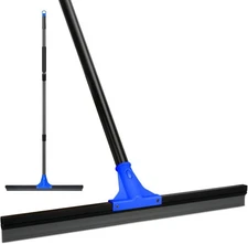 Floor Squeegee for Concrete and Tile Cleaning, 24'' Rubber Wiper Broom, Large 