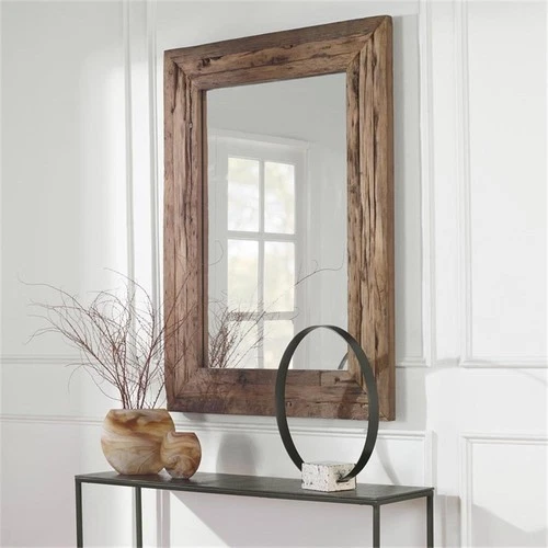 Uttermost Rennick Farmhouse Reclaimed Pine Wood Mirror in Natural Finish - Picture 3 of 6