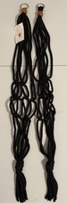 NWT Set Of 2 Black Macrame Knotted Plant Hangers - 36 Inches Long - Hippie Home