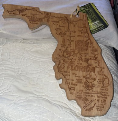 *NEW* Totally Bamboo Destination Florida State Shaped Serving and Cutting Board