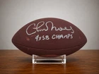 Chuck Noll Signed Wilson NFL Football 4X SB Champs Pittsburgh Steelers No COA