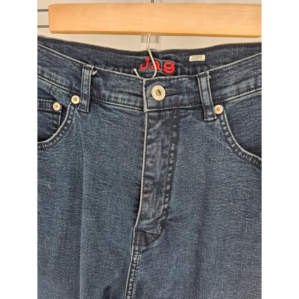 Jag Women's Blue Dark Wash high Rise Casual Belt Loop Cotton Jean Size 16 - Image 3 of 4