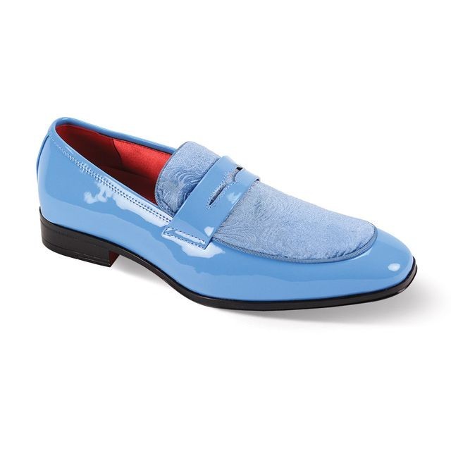 Mens Sky Blue Embossed Velvet Patent Leather Dress Shoes After Midnight 7048 Mens Sky Blue Embossed Velvet Patent Leather Dress Shoes After Midnight 7048
