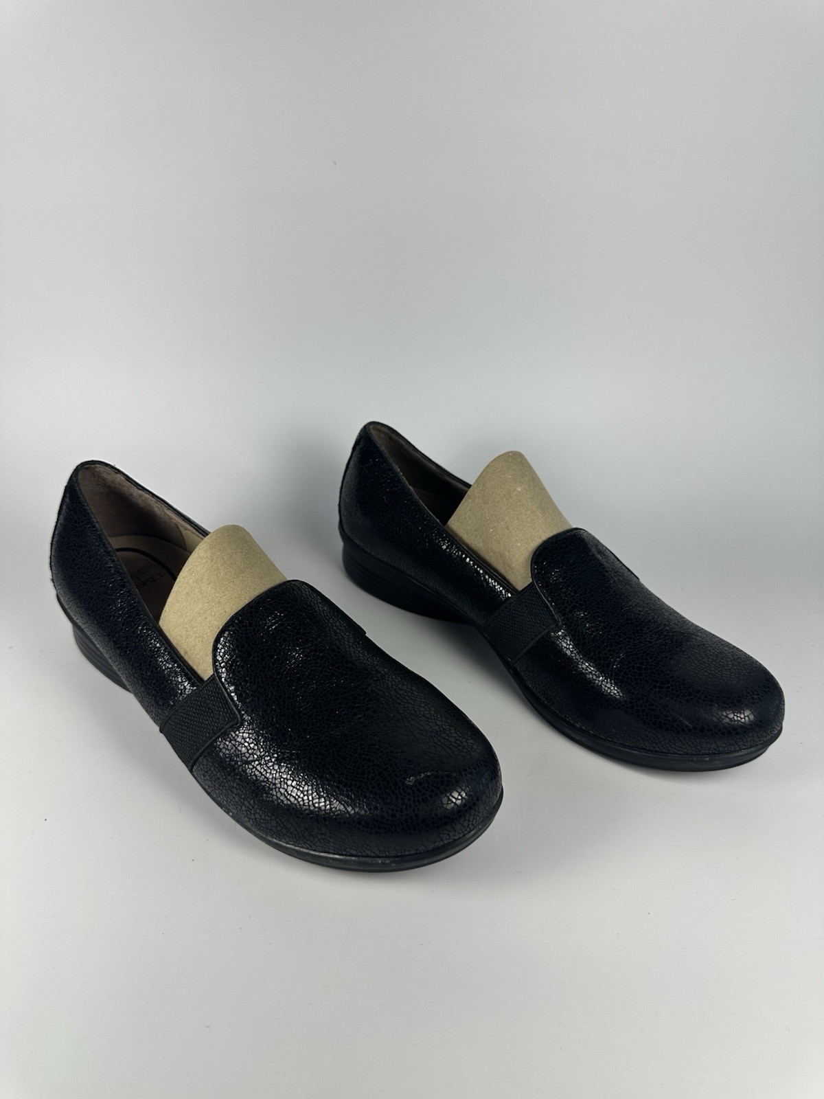 Dansko Addy Slip On Loafer Crackle Leather Womens 11 EU 42 Black