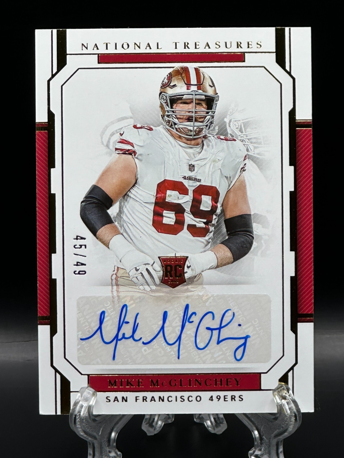 Mike McGlinchey Panini National Treasures #154 Autograph Gold