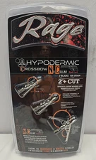 NEW SEALED Rage Hypodermic 100 Grain Expandable Broadhead 3 Pack - Crossbow