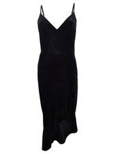 Xscape Women's Velvet Asymmetrical-Hemline Sheath Dress (8, Black) 191837104907