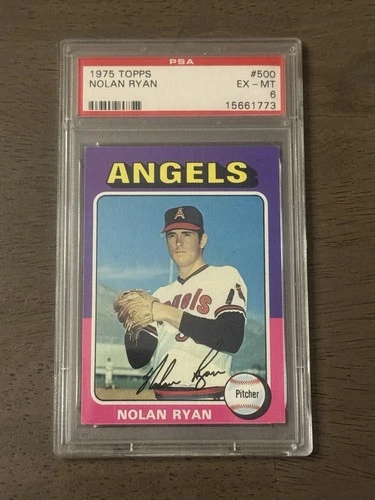 1975 TOPPS BASEBALL #500 NOLAN RYAN  PSA 6   FREE SHIPPING