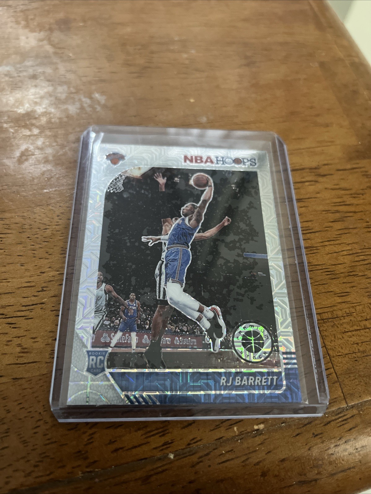 2019 RJ Barrett Panini Hoops Premium Stock Silver Mojo #201 RC Knicks