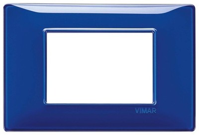 VIMAR PLANA PLATTE 3 MODULE TECHNOPOLYMER FARBE REFLEX SAPHIR 14653.50
