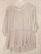 Tea & Rose Tunic Top Women Blush Pink Hi Low Flare Hem Boho M