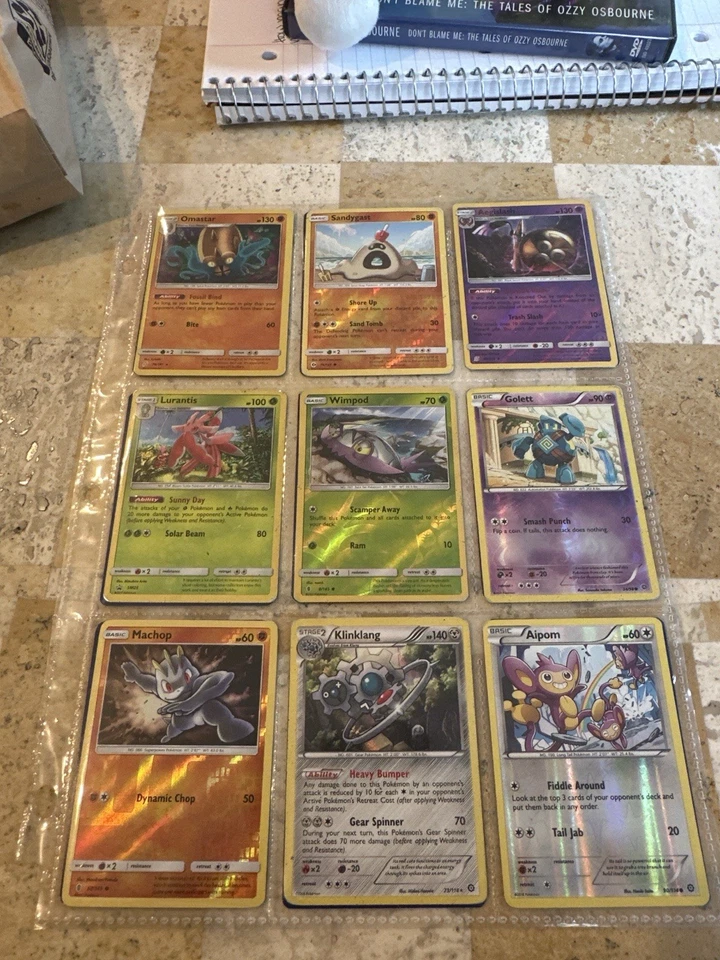 Pokémon TCG Reverse Holo & Holo Lot (9 Cards) Eevee, Psyduck, Tapu Bulu, Lunala - Image 2 of 4