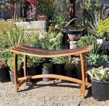 Banc en bois de chêne en tonneau à vin récupéré - huilé