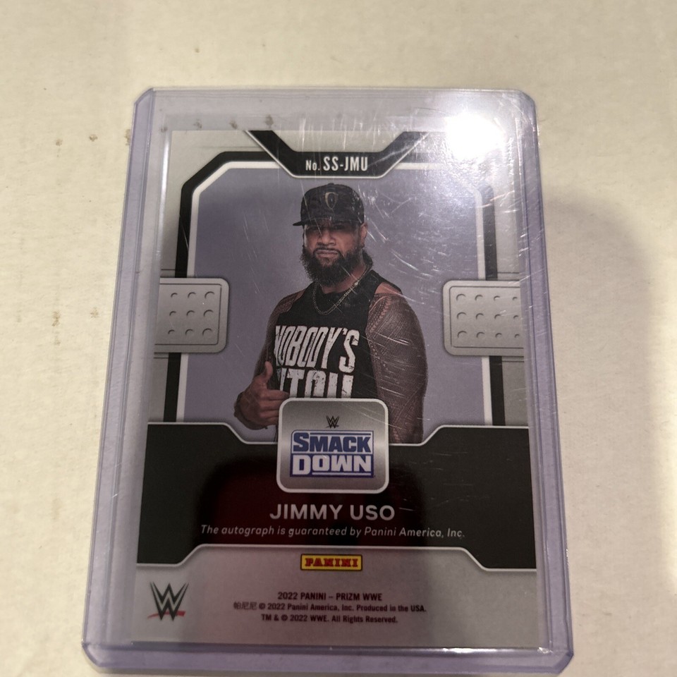 Jimmy Uso Sensational Signatures WWE 2022 PRIZM Sticker Signed