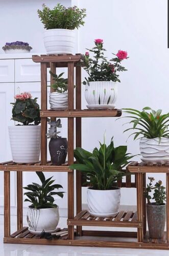 Wooden Plant Stand Shelf Multi-Tier Indoor Outdoor With or Without Wheels 多层实木花架 - Picture 15 of 26