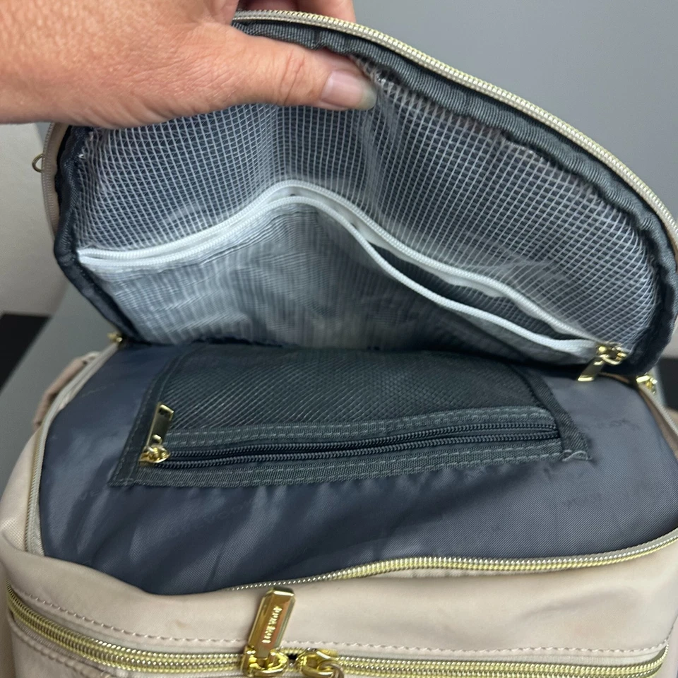 Lovevook diaper bag backpack waterproof pocket changing pad laptop   beige gold - Image 3 of 4