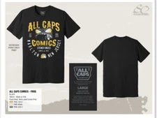 ALL CAPS COMICS FAN T-Shirt! BLACK! Awesome!