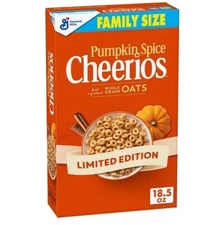 Pumpkin Spice Cheerios Cereal, Gluten Free Breakfast Cereal with Whole Grain Oat