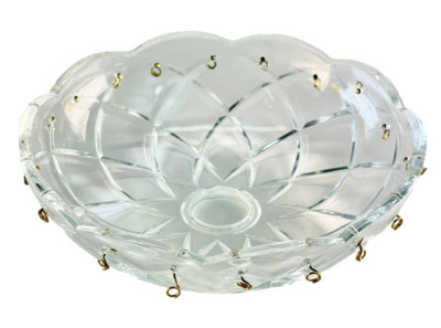 6'' Crystal Glass Chandelier BOBECHE Criss Cross Pattern w/ 18 Gold Connector Pin