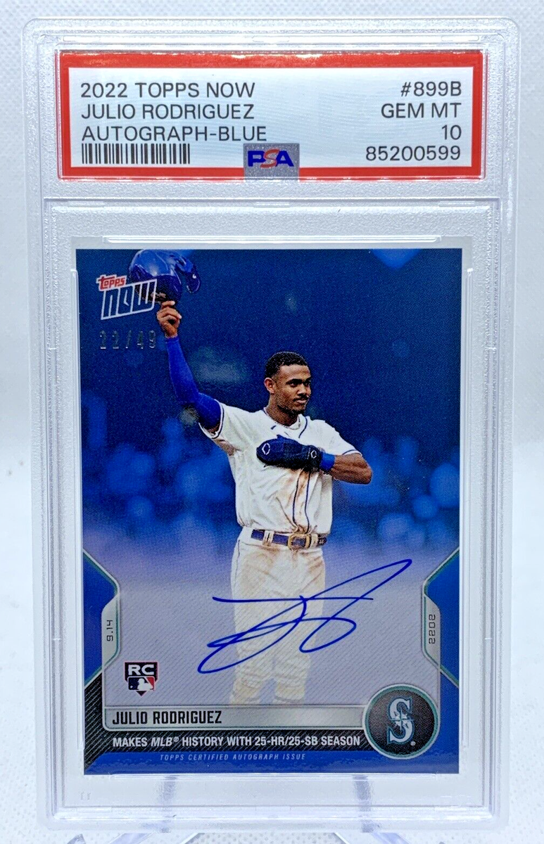 topps JULIO RODRIGUEZ RC AUTO 25シリ PSA8 Julio Rodriguez 2023 Topps Flagship Collection Card #92 PSA