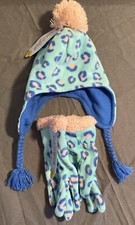 CAT  JACK Girls Winter Hat Beanie and Gloves Set Size 4-7