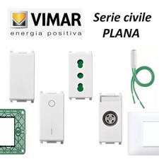 VIMAR PLANA PRESA 16A ANTENNA TV DEVIATORE INTERUTTORE BIPOLARE 2P LUCE PLACCA