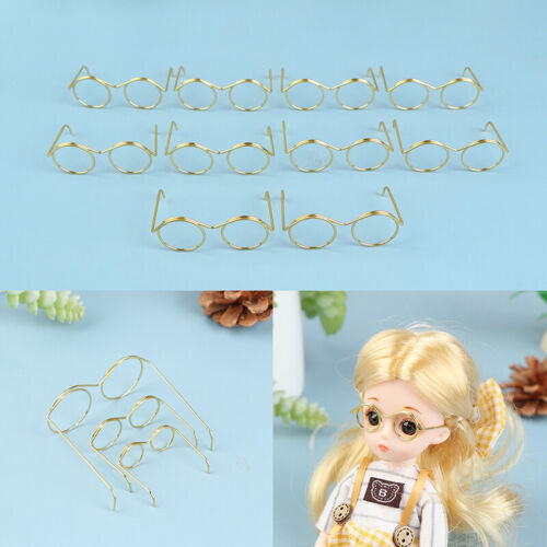 5/10Pcs Fashion Round Frame Lensless Retro Cool Doll Glasses For 9/25/30cm D $i - Picture 1 of 12