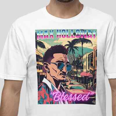 Max ''Blessed'' Holloway Vintage Style Rap T-shirt  UFC Fighter T-Shirt  MMA Custo