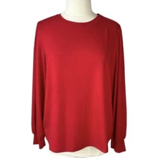 NEW Womens Social Standard by Sanctuary Red Long Sleeve Shirt Size Large