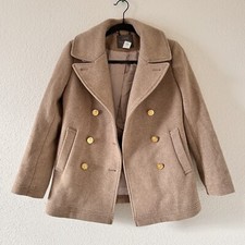 J. Crew Women’s Majesty Peacoat Size 4p Wool Blend Sandstone Winter