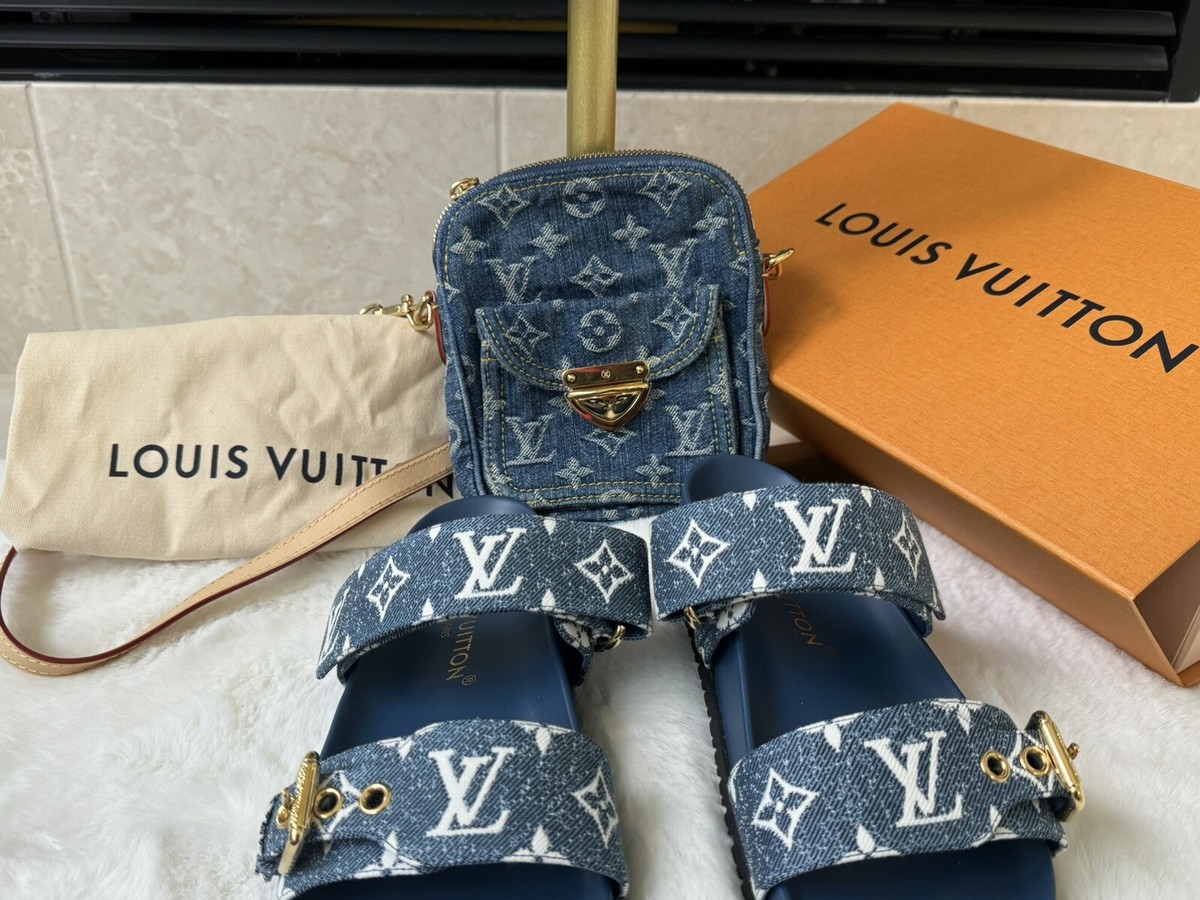Louis Vuitton モノグラム デニムリボンミュール 22cm Louis Vuitton モノグラム デニムリボンミュール 22cm