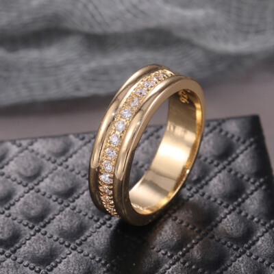 TIDOO Glow In The Dark Love Rings - Stainless Steel Gold Plated Couple Bands, Luminous Wedding Rings, Sizes 6-13