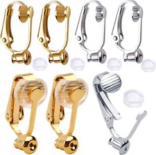 Clip-on Earring Converters, 12 Pieces Non Pierced Earring Clips With Post