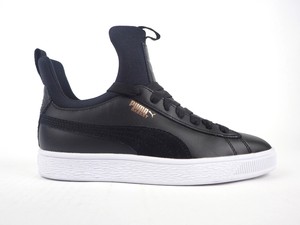 puma black basket trainers