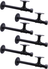 3/4" Industrial Pipe Shelf Brackets, Black Iron Wall Mounted DIY Shelving Bracke