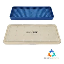 MicroPak 0103 Delicate Instrument Sterilization Tray w/ Lid 8-1/4" x 3-1/4" x 1"