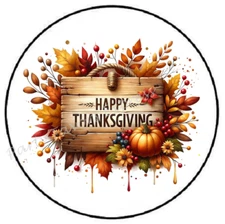 HAPPY THANKSGIVING ENVELOPE SEALS LABELS STICKERS PARTY FAVORS
