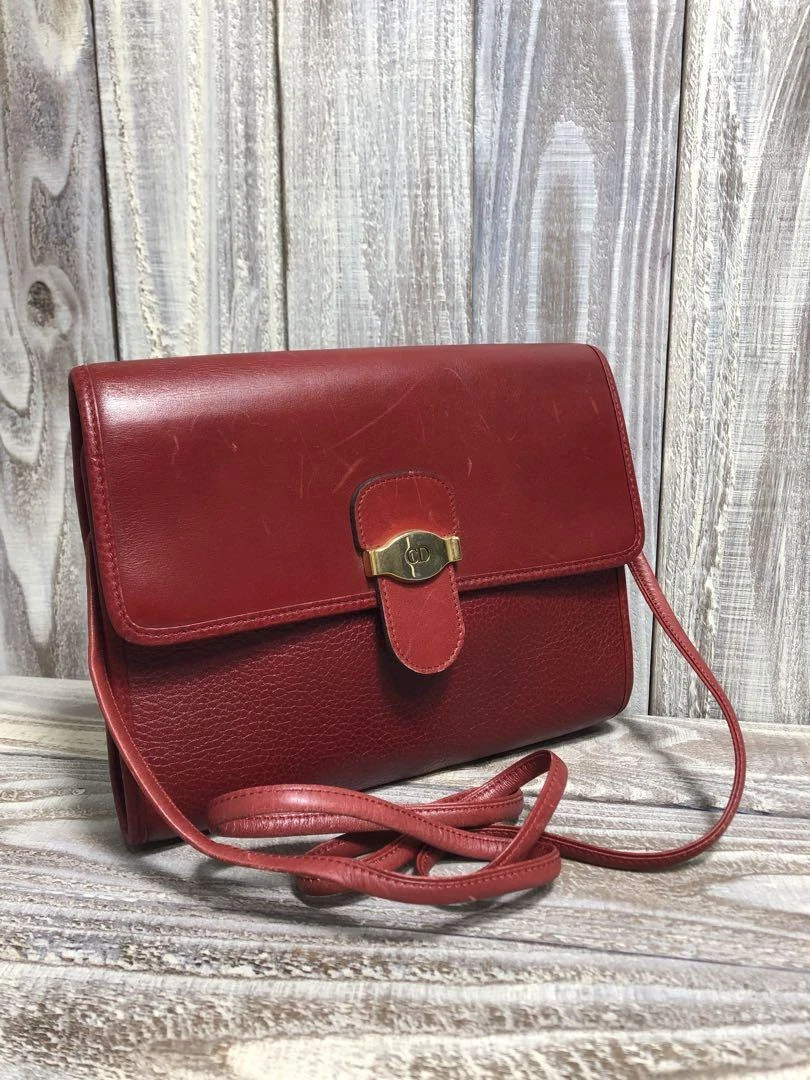 Sac bandoulière cuir Dior authentique rouge moyen femme France 112920