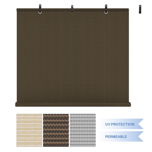 Pantalla enrollable enrollable con persiana UV para patio exterior cubierta gazebo porche - Imagen 1 de 28